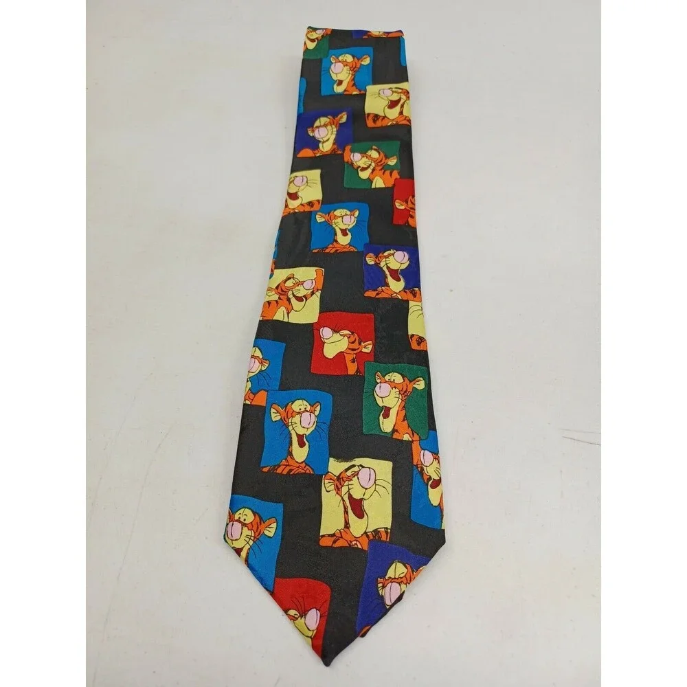 Disney Tiger Winnie The Pooh Black Comic Necktie Tie Cartoon